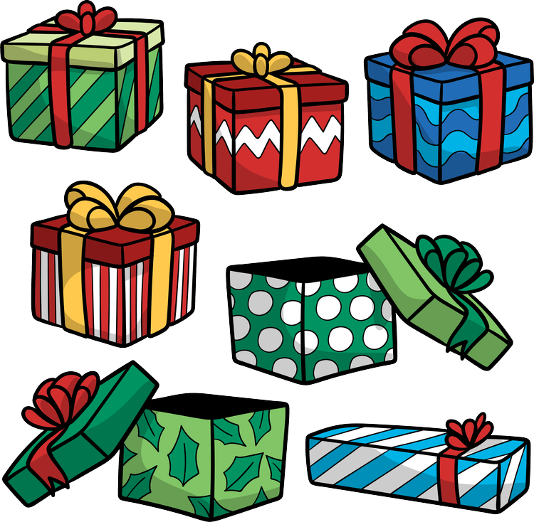 Маленькие картинки подарки. Коробки с подарками рисунок. Нарисовать новогодний подарок. Подарочные коробки Рисованные. Новогодний подарок коробка рисунок.