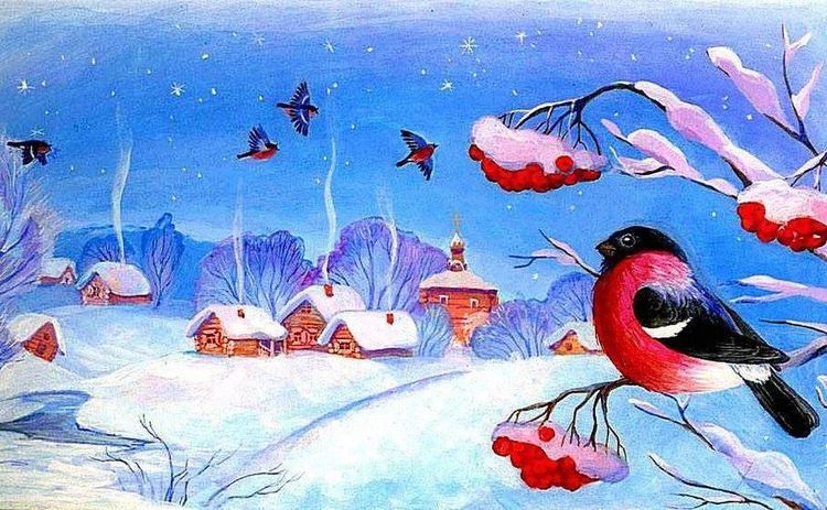 Картинки зимы в деревне