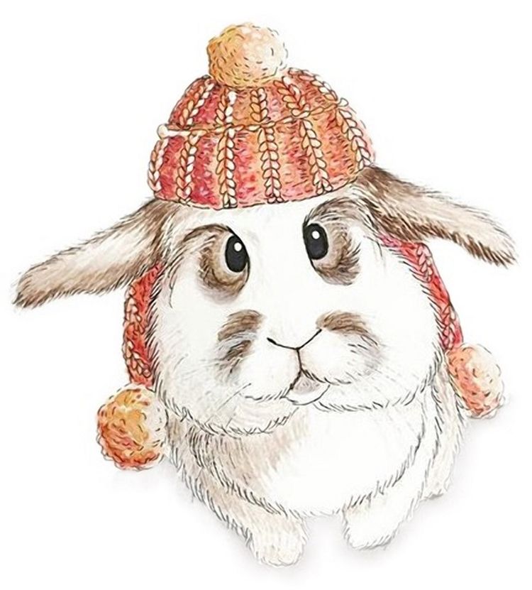 Рисунок кролика на новый год