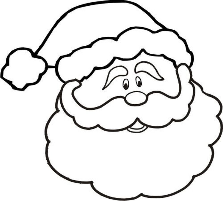 Раскраска Дед Мороз с цветным образцом распечатать бесплатно