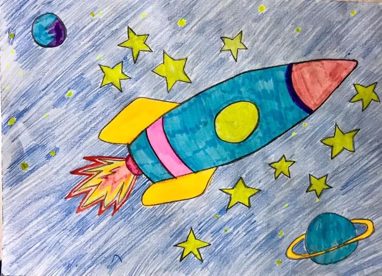 Нарисовать рисунок на тему космос 3 класс