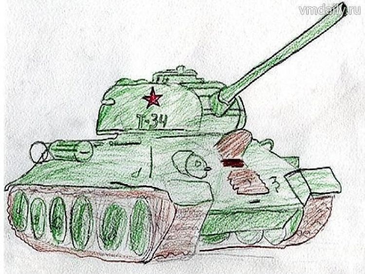 Детский рисунок танка - 64 фото