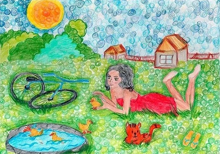 Мечтать о лете падеж. Летние рисунки. Рисунок на тему лето. Летний рисунок для детей. Детский рисунок на тему лето.