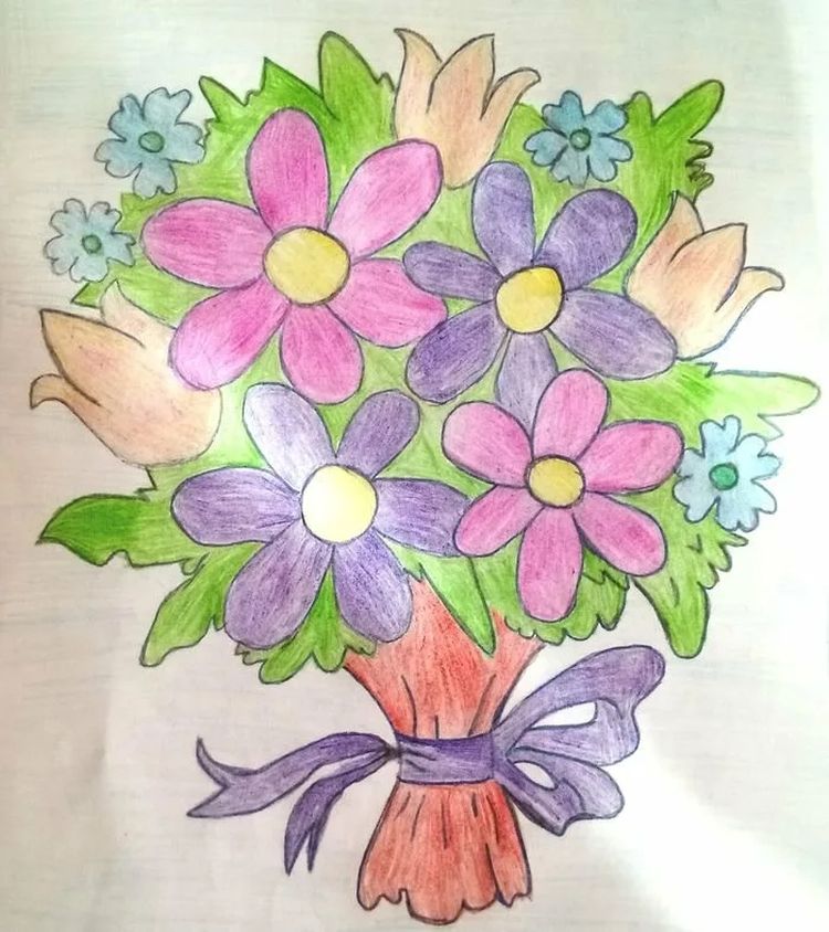 Найти рисунки цветов. Букет цветов рисунок. Рисование цветы для мамы. Букет для мамы рисунок. Рисование букет для мамы.